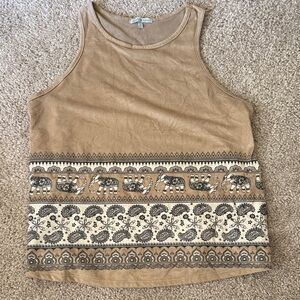 💜 3 for $10 Charlotte Russe Tan Elephant Print Tank Top